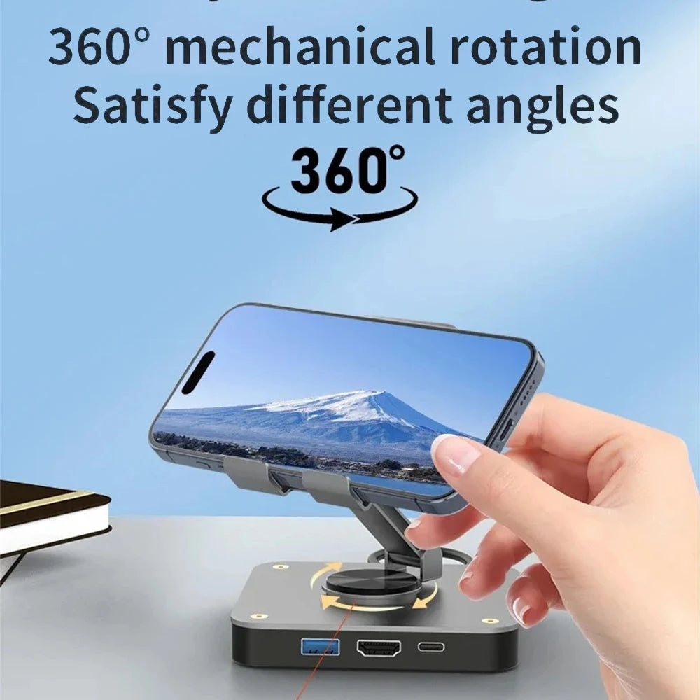 3-in-1 USB C Docking Station with Holder